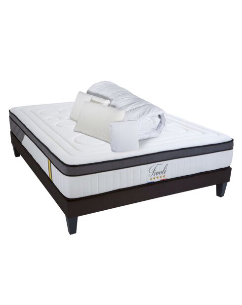 Pack Prêt à Dormir Tivoli Matelas + Sommier + Accessoires blanc - 160x200 cm