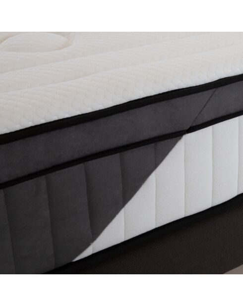 Ensemble Tivoli Matelas Mémoire de forme + Sommier Bois blanc/noir - 90x190 cm