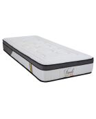 Ensemble Tivoli Matelas Mémoire de forme + Sommier Bois blanc/noir - 90x190 cm