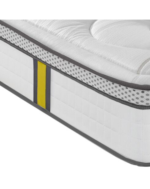 Ensemble Reina 2.0 Matelas Ressorts ensachés + Sommier Bois blanc/noir - 90x190 cm