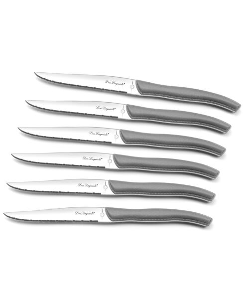 6 couteaux steak sky gris - 24x6.5x3 cm