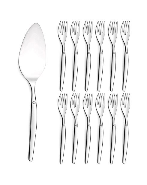 Set dessert Jet Miroir gris - 13 pièces