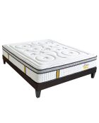 Ensemble Reina 2.0 Matelas Ressorts ensachés + Sommier Bois blanc/noir - 180x200 cm