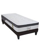 Ensemble Tivoli Matelas Mémoire de forme + Sommier Bois blanc/noir - 90x190 cm