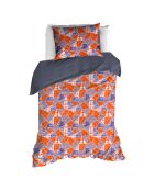 Parure housse de couette 100% Satin de Coton Quilt blue ribbon