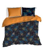 Parure housse de couette 100% Satin de Coton Peafowl thai curry