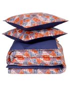 Parure housse de couette 100% Satin de Coton Quilt blue ribbon