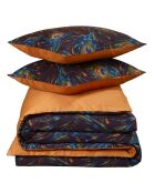 Parure housse de couette 100% Satin de Coton Peafowl thai curry