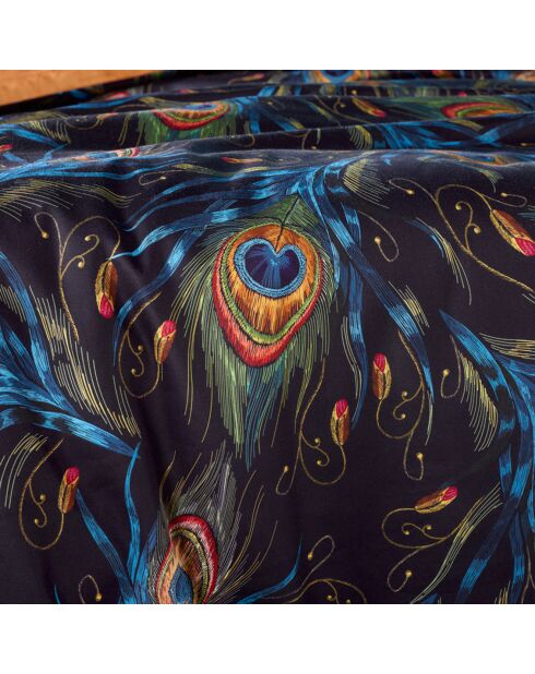 Parure housse de couette 100% Satin de Coton Peafowl thai curry