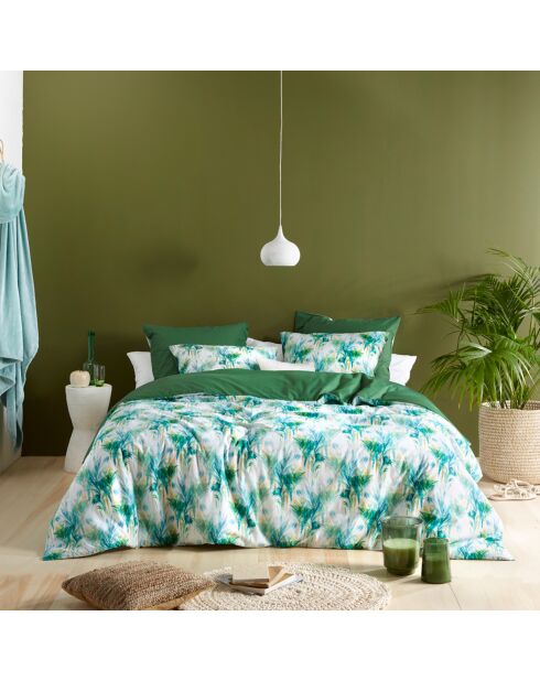 Parure housse de couette 100% Percale de Coton Bambus peacook