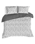 Parure housse de couette 100% Percale de Coton Charlie blanc/noir
