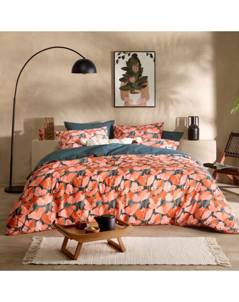 Parure housse de couette 100% Percale de Coton Aria june bug