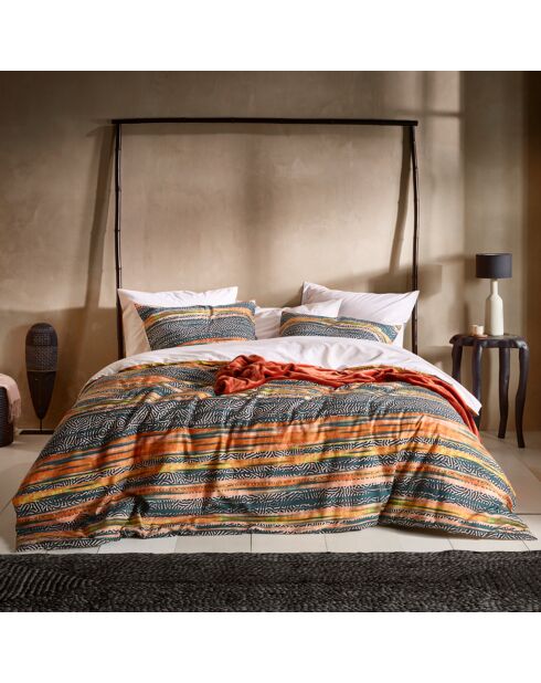 Parure housse de couette 100% Percale de Coton Georges tofu