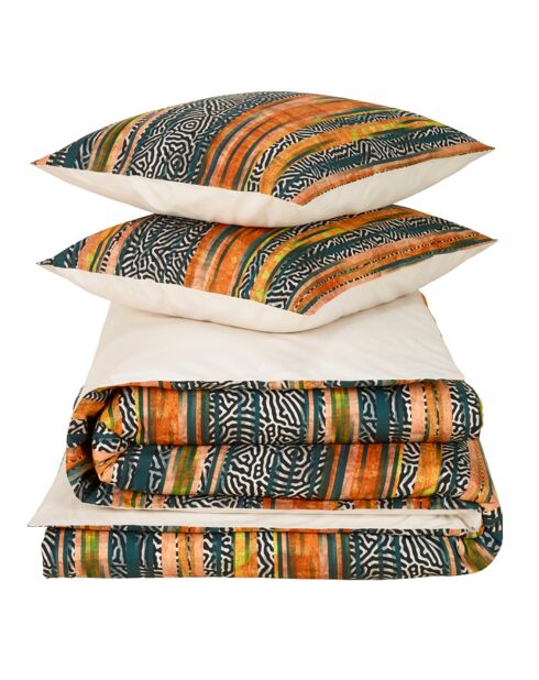 Parure housse de couette 100% Percale de Coton Georges tofu