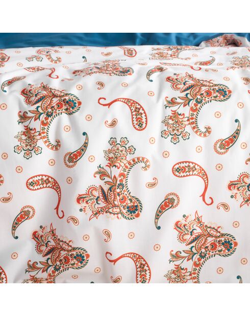 Parure housse de couette 100% Percale de Coton Sybil maroccan blue