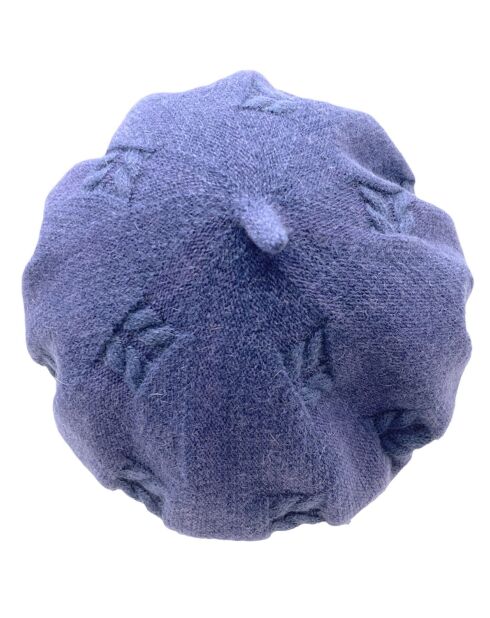 Béret  en Angora mélangé Kimi bleu