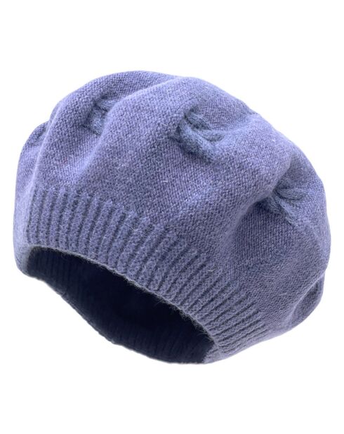 Béret  en Angora mélangé Kimi bleu