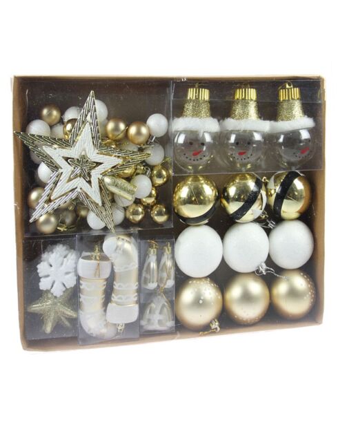 71 Boules de Noël dorées - 46x27x47 cm