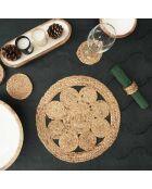 Set de table rond jute ajouré beige (modèle aléatoire) - 35x35 cm