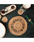 Set de table rond jute ajouré beige (modèle aléatoire) - 35x35 cm