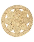 Set de table rond jute ajouré beige (modèle aléatoire) - 35x35 cm