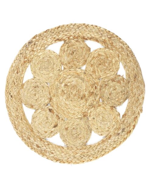 Set de table rond jute ajouré beige (modèle aléatoire) - 35x35 cm