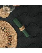 8 Ronds de serviette jute beiges - 4x3x4 cm