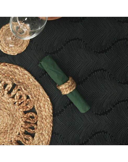 8 Ronds de serviette jute beiges - 4x3x4 cm