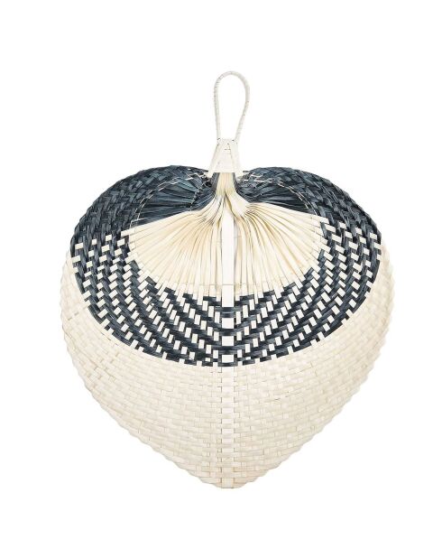 3 Wanddekorationen beige/schwarze Blätter - 36x30 cm