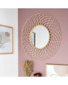 Miroir rotin Rosace beige - D.90 cm