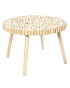 Table basse Rondin beige - 60x40x60 cm