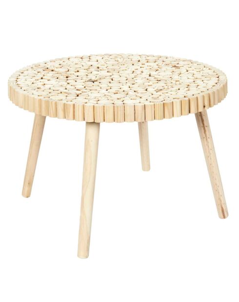 Table basse Rondin beige - 60x40x60 cm