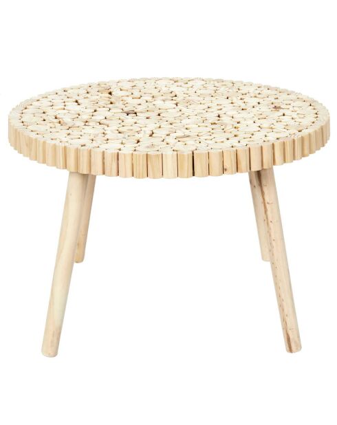 Table basse Rondin beige - 60x40x60 cm