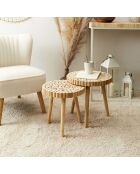 2 Tables gigognes Rondin beiges - 40x40x40 cm