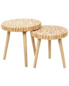 2 Tables gigognes Rondin beiges - 40x40x40 cm