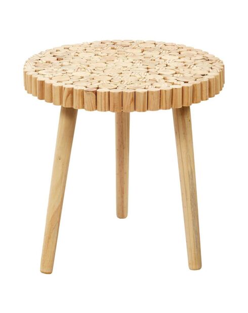 2 Tables gigognes Rondin beiges - 40x40x40 cm