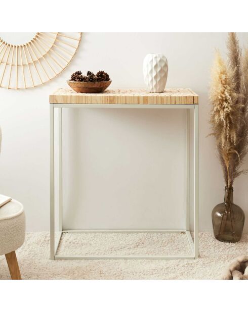 Console Rondin beige/blanc - 75x84.8x35 cm