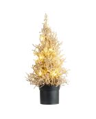 Arbre de Noël 15 LED glitter champagne - 13x13x33 cm