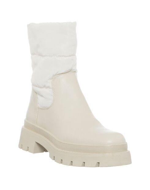 Beige nylon laarzen