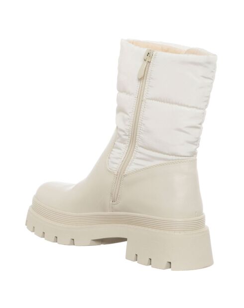 Beige nylon laarzen