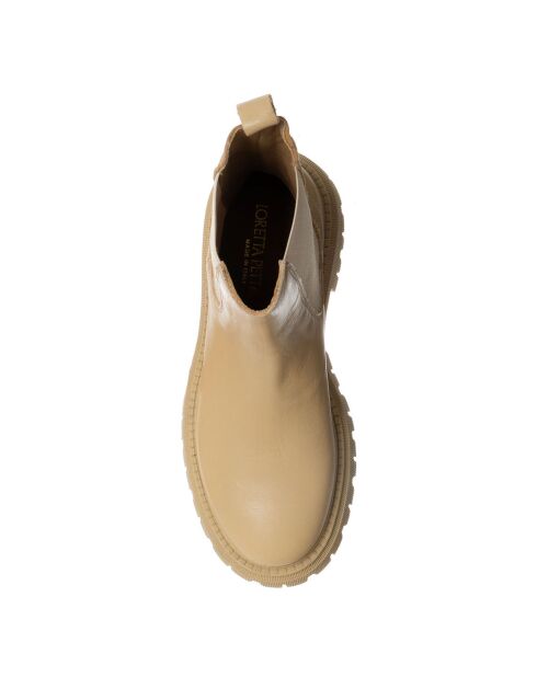 Boots en Cuir Olcy beiges
