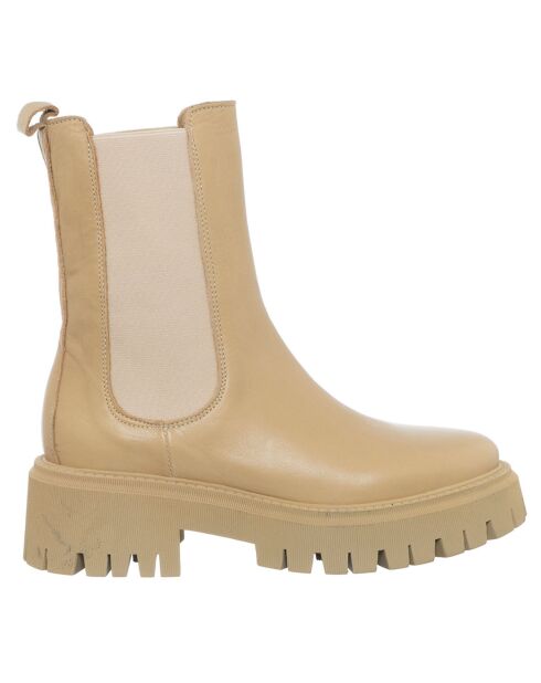 Boots en Cuir Olcy beiges