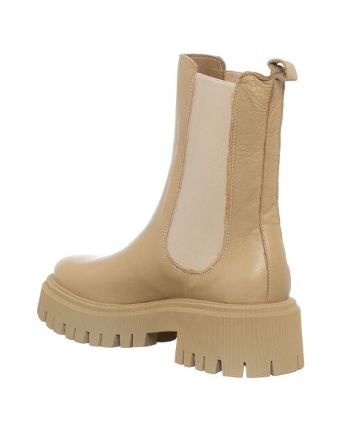 Boots en Cuir Olcy beiges