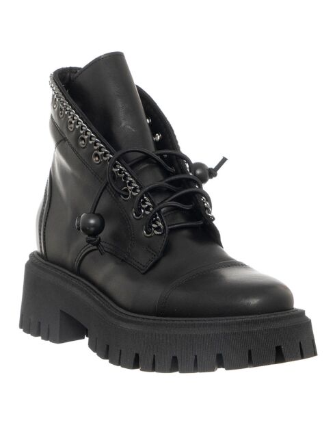 Boots en Cuir Vitello noires