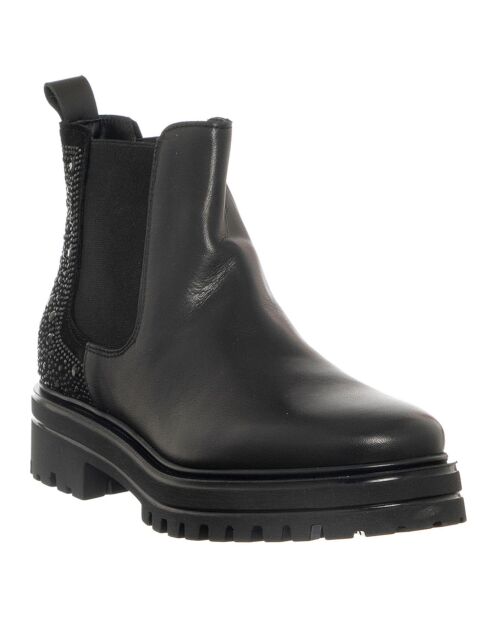 Boots en Cuir Dello noires