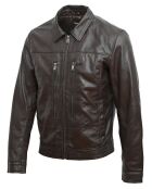 Veste en Cuir Bittum marron