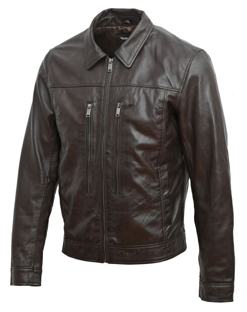 Veste en Cuir Bittum marron