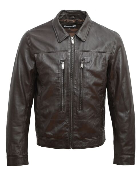 Veste en Cuir Bittum marron