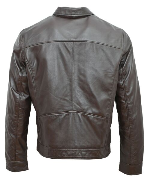 Veste en Cuir Bittum marron