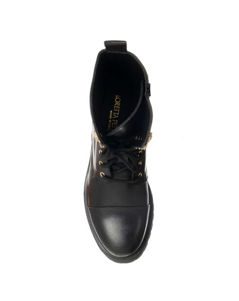 Boots en Cuir Fatti noires